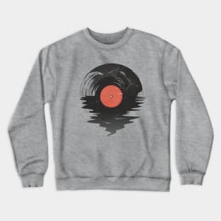 Vintage Music Old Vinyl Record Melting Crewneck Sweatshirt